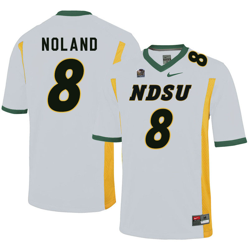 Men #8 Zeb Noland North Dakota State Bison College Football Jerseys Sale-White